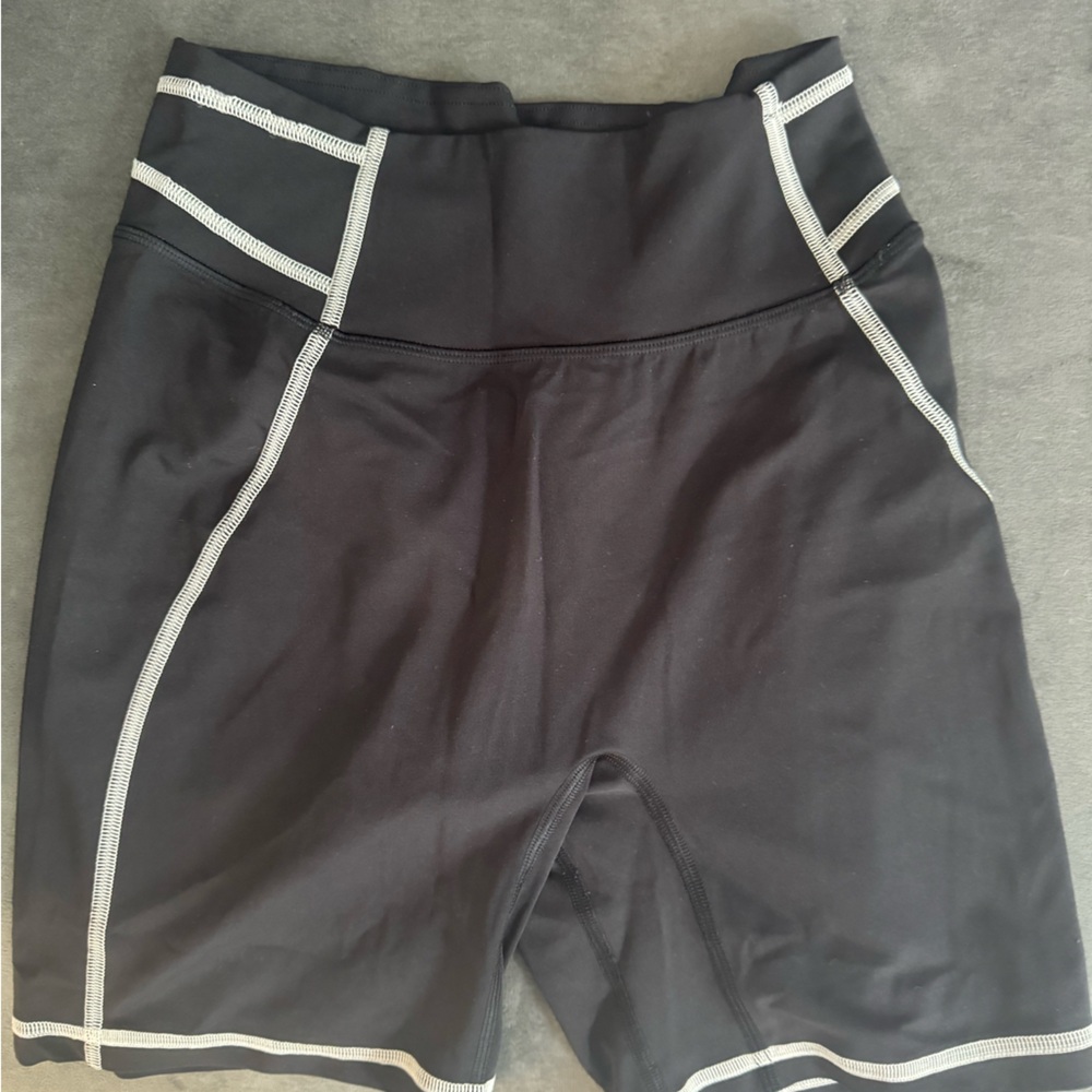 Gymshark Black Athletic Shorts with White Trim